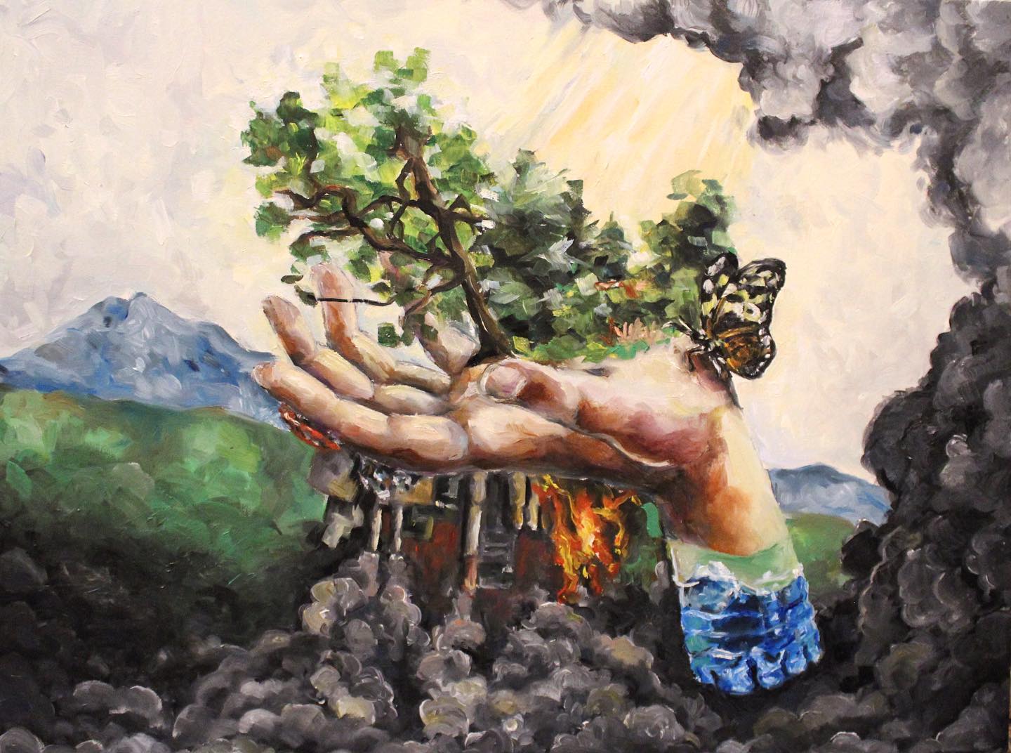 <i>In Our Hands</i>, 2020, Oil on canvas