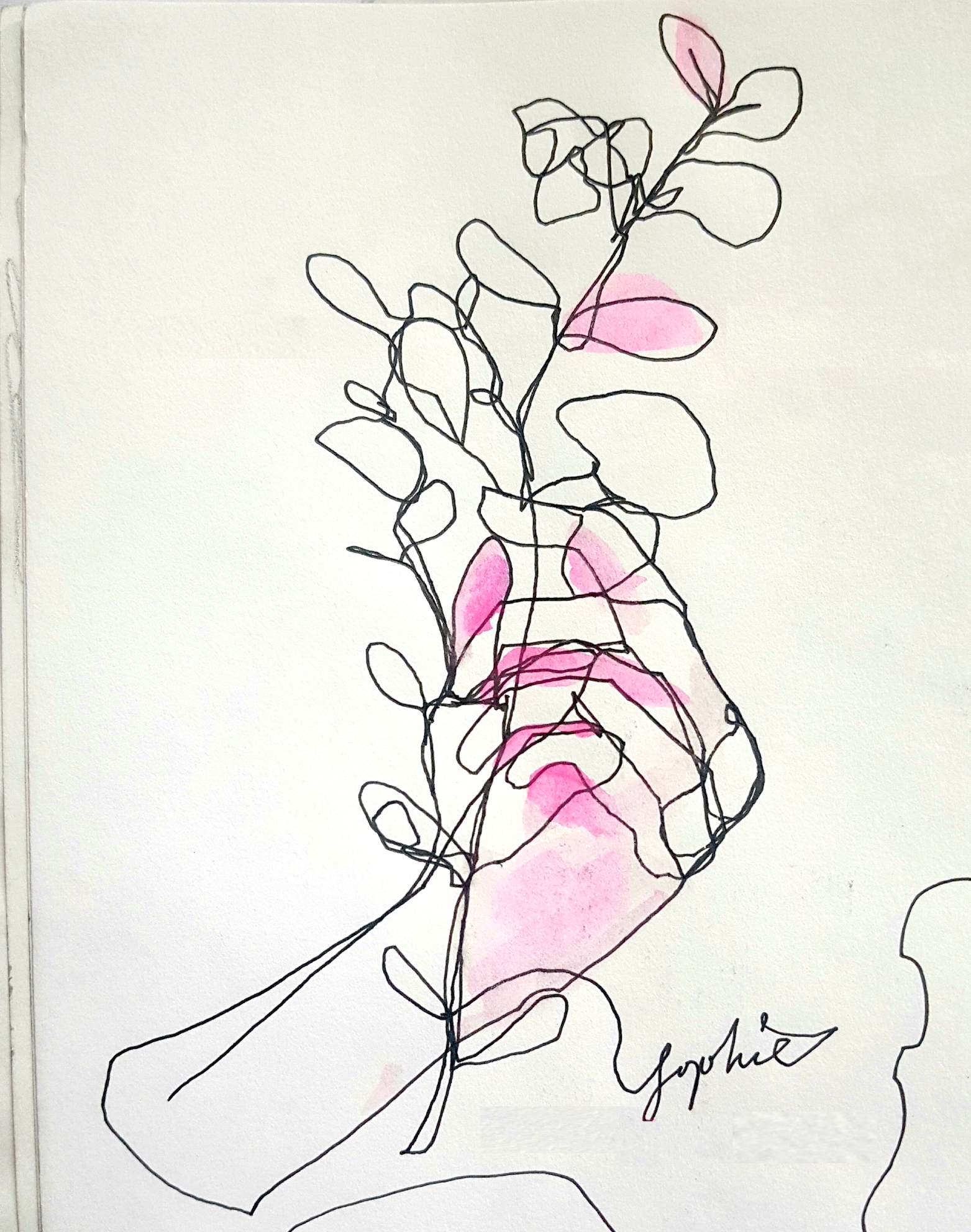 <i>delicate</i>, 2021, Watercolor and ink on paper